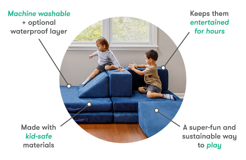 The Figgy Play Couch Cushion Set with Wedge in Ocean